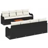 Image de vidaXL Ensemble de canapé de Jardin 9 pcs Noir et Crème polyrotin, Ensemble mobilier de Jardin et terrasse, canapé Moderne modulaire, Lounge résistant, Confort assuré