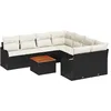 Image de vidaXL Ensemble de canapé de Jardin 9 pcs Noir et Crème polyrotin, Canapé modulable Moderne pour Jardin et terrasse, mobilier Durable, résistant aux UV, Solution conviviale pour Patio