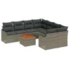 Image de vidaXL Ensemble de canapé de Jardin 9 pcs Gris, Jardin et terrasse, Solutions de Rangement modulaires stylées, canapé extérieur résistant, mobilier Polyvalent
