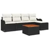Image de vidaXL Ensemble de canapé de Jardin 6 pcs Noir et Blanc, Mobilier de Jardin et terrasse, canapé modulable, matériaux résistants UV, Assise Durable, Ensemble Lounge pour Le Jardin