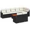 Image de vidaXL Ensemble de canapé de Jardin 9 pcs Noir et Crème polyrotin, Mobilier d'extérieur Moderne, Salon de Jardin, canapé de Rangement résistant, rotin, Parfait pour Le Temps