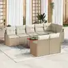 Image de vidaXL Ensemble de canapé de jardin 9 pcs Beige et crème polyrotin
