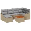 Image de vidaXL Ensemble de canapé de Jardin 7 pcs Beige et Gris Clair, Jardin et terrasse, Solutions de Rangement Modernes, matière résistant aux UV, canapés d'extérieur, mobilier Lounge