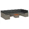 Image de vidaXL Ensemble de canapé de Jardin 10 pcs Gris polyrotin, Ensemble de Jardin, mobilier Moderne modulable, sièges durables et résistants aux UV, Collection en Poly rotin