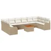 Image de vidaXL Ensemble de canapé de Jardin 11 pcs Beige et Blanc, Canapé modulable pour Jardin, terrasse, en Acacia, Meubles extérieur, résistant aux intempéries, Confort assuré