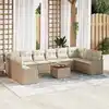 Image de vidaXL Ensemble de canapé de jardin 11 pcs Beige et crème polyrotin