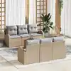 Image de vidaXL Ensemble de canapé de jardin 7 pcs Beige et Gris clair