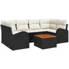 Image de vidaXL Ensemble de canapé de Jardin 7 pcs Noir et Crème polyrotin, Ensemble Moderne de Meubles de Jardin et terrasse, canapé en rotin, résistant aux intempéries, Salon extérieur