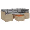 Image de vidaXL Ensemble de canapé de Jardin 7 pcs Beige et Gris Clair, Ensemble Moderne de Meubles de Jardin et terrasse, canapé en rotin, résistant aux intempéries, Salon extérieur