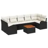 Image de vidaXL Ensemble de canapé de Jardin 8 pcs Noir et Crème polyrotin, Canapé d'extérieur Moderne pour Jardin et terrasse, mobilier modulaire, résistant aux UV, idéal pour Le Porche