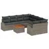 Image de vidaXL Ensemble de canapé de Jardin 9 pcs Gris, Jardin et Terrasse, Salon Modulaire, Canapés Extérieurs Durables, Meubles en Acacia, Coin Détente