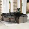 Image de vidaXL Ensemble de canapé de jardin avec stockage 9 pcs Gris polyrotin