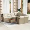 Image de vidaXL Ensemble de canapé de jardin 9 pcs Beige et crème polyrotin