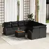 Image de vidaXL Ensemble de canapé de jardin avec stockage 9 pcs Noir polyrotin