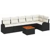 Image de vidaXL Ensemble de canapé de Jardin 7 pcs Noir et Crème polyrotin, Confort Jardin et terrasse, canapé Moderne extérieur, mobilier modulable, résistant UV, sièges Flexibles
