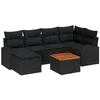 Image de vidaXL Ensemble de canapé de Jardin avec Stockage 7 pcs Noir polyrotin, Canapé de Jardin Chic, Meuble modulable, Salon en Plein air résistant, spacieux et stylé