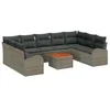 Image de vidaXL Ensemble de canapé de Jardin 10 pcs Gris, Salon de Jardin, canapé Moderne, Meubles modulables, résistant aux UV, Option de sièges Flexibles