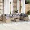 Image de vidaXL Ensemble de canapé de jardin 11 pcs Beige et Gris clair