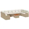 Image de vidaXL Ensemble de canapé de Jardin 11 pcs Beige et Blanc, Mobilier de Jardin et terrasse, canapés Modernes, sièges résistants aux intempéries, Ensembles en Acacia et rotin