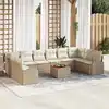 Image de vidaXL Ensemble de canapé de jardin 11 pcs Beige et crème polyrotin