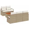 Image de vidaXL Ensemble de canapé de Jardin 6 pcs Beige et Blanc, Canapé modulable, Lounge de Jardin résistant aux intempéries, mobilier de Patio Moderne pour se détendre, relaxez-Vous