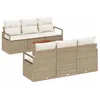 Image de vidaXL Ensemble de canapé de Jardin 7 pcs Beige et Blanc, Canapé modulable Moderne pour Jardin et terrasse, Bois d'acacia Durable, résistant aux intempéries, mobilier extérieur