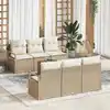 Image de vidaXL Ensemble de canapé de jardin 7 pcs Beige et crème polyrotin