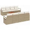 Image de vidaXL Ensemble de canapé de Jardin 9 pcs Beige et crème polyrotin, Canapé modulaire Moderne pour Jardin et terrasse, résistant aux intempéries, en rotin Durable, Assise Flexible