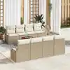 Image de vidaXL Ensemble de canapé de jardin 9 pcs Beige et crème polyrotin