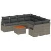 Image de vidaXL Ensemble de canapé de Jardin avec Stockage 9 pcs Gris polyrotin, Jardin et terrasse, canapé Moderne résistant, sièges Polyvalents, Salon étanche, Look stylé
