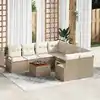 Image de vidaXL Ensemble de canapé de jardin 9 pcs Beige et crème polyrotin