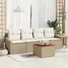 Image de vidaXL Ensemble de canapé de jardin 5 pcs Beige et crème polyrotin
