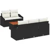 Image de vidaXL Ensemble de canapé de Jardin 6 pcs Noir et Crème polyrotin, Mobilier d'extérieur Moderne, Durable, canapé modulaire résistant aux UV pour Jardin et terrasse, Parfait pour Patio