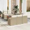 Image de vidaXL Ensemble de canapé de jardin 6 pcs Beige et crème polyrotin