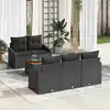 Image de vidaXL Ensemble de canapé de jardin avec stockage 6 pcs Noir polyrotin