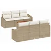 Image de vidaXL Ensemble de canapé de Jardin 7 pcs Beige et crème polyrotin, Canapé Moderne en rotin pour Jardin et terrasse, résistant aux UV, modularité pour Confortable Salon en extérieur