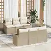 Image de vidaXL Ensemble de canapé de jardin 7 pcs Beige et crème polyrotin