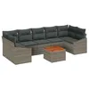 Image de vidaXL Ensemble de canapé de Jardin avec Stockage 8 pcs Gris polyrotin, Jardin et Terrasse, Ensemble Canapé Moderne, Disposition de Patio Modulable, Matériaux Résistants UV pour Détente