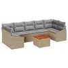 Image de vidaXL Ensemble de canapé de Jardin 8 pcs Beige et Gris Clair, Jardin et Terrasse, Ensemble Canapé Moderne, Disposition de Patio Modulable, Matériaux Résistants UV pour Détente