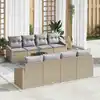 Image de vidaXL Ensemble de canapé de jardin 9 pcs Beige et Gris clair