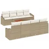 Image de vidaXL Ensemble de canapé de Jardin 7 pcs Beige et Blanc, Canapé Moderne, en rotin Durable, pour Jardin et terrasse, Ensemble Lounge Versatile, détente au Patio
