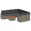 Image de vidaXL Ensemble de canapé de Jardin 9 pcs Gris, Canapé modulable, résistant pour l'extérieur, déco Jardin, mobilier Moderne, agencement Flexible de terrasse