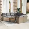 Image de vidaXL Ensemble de canapé de jardin 9 pcs Beige et Gris clair