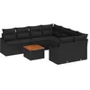 Image de vidaXL Ensemble de canapé de Jardin avec Stockage 9 pcs Noir polyrotin, Canapé de Jardin et terrasse, Meuble Moderne, Rangement résistant, Coin Repas extérieur, Ensemble Lounge étanche