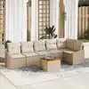 Image de vidaXL Ensemble de canapé de jardin 7 pcs Beige et crème polyrotin