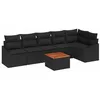 Image de vidaXL Ensemble de canapé de Jardin avec Stockage 7 pcs Noir polyrotin, Salon de Jardin et terrasse, Ensemble Lounge en rotin, canapé extérieur résistant avec Rangement, sièges modulables UV