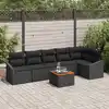 Image de vidaXL Ensemble de canapé de jardin avec stockage 7 pcs Noir polyrotin