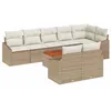Image de vidaXL Ensemble de canapé de Jardin 9 pcs Beige et crème polyrotin, Canapé Moderne modulaire pour Jardin, résistant aux UV, mobilier Durable, Salon de terrasse, détente assurée