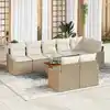 Image de vidaXL Ensemble de canapé de jardin 9 pcs Beige et crème polyrotin