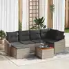 Image de vidaXL Ensemble de canapé de jardin avec stockage 7 pcs Gris polyrotin